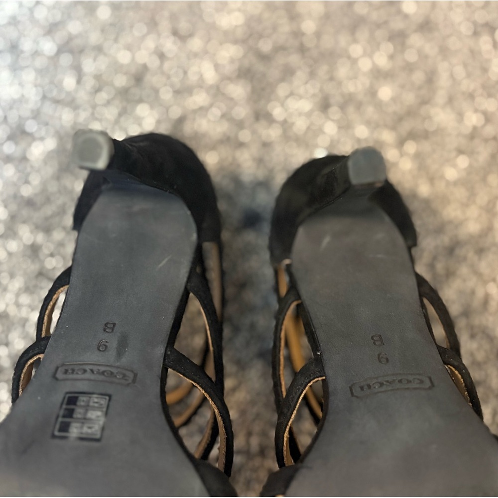 Coach Lavania black suede cage gladiator sandals - Picture 9 of 17